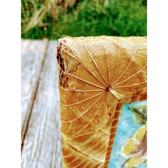 Vintage Paper Pulp Art Flower Painting With real L - Picture 8 of 12